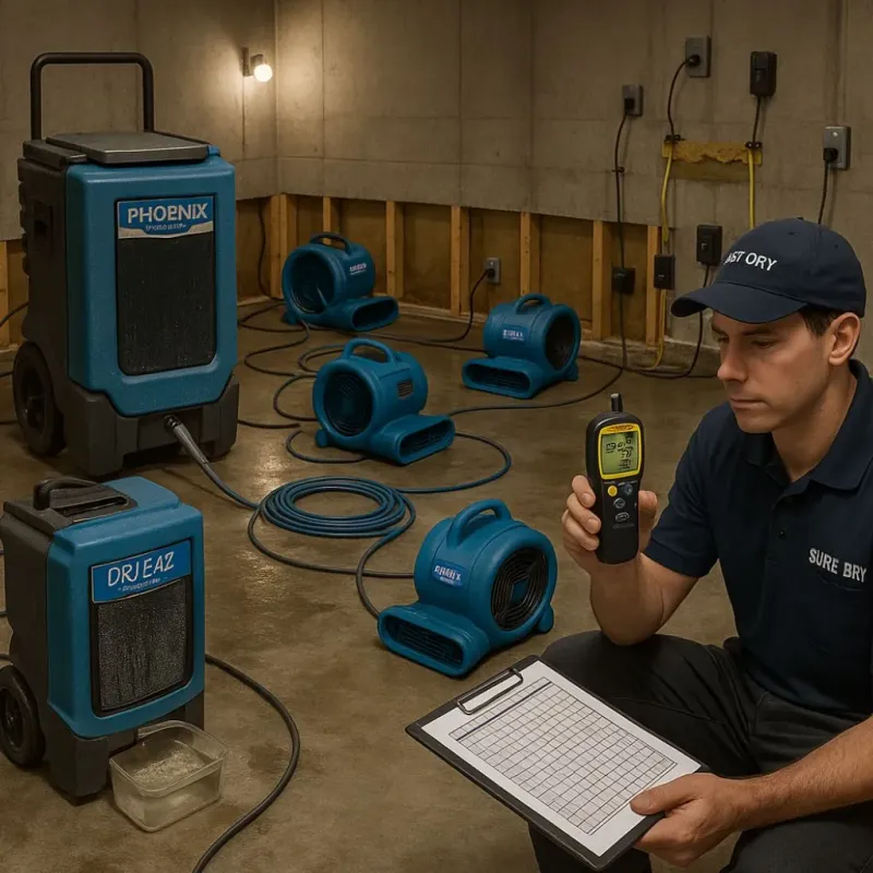 Structural Drying and Dehumidification process in Newfield, ME